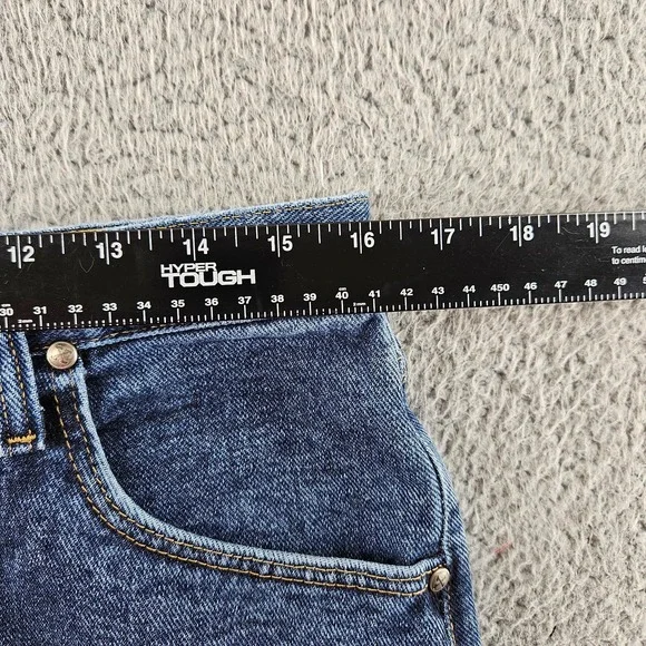 Wrangler Jeans Womens 14 Blue Denim High Rise Straight Leg Western Cowgirl - Picture 6 of 16
